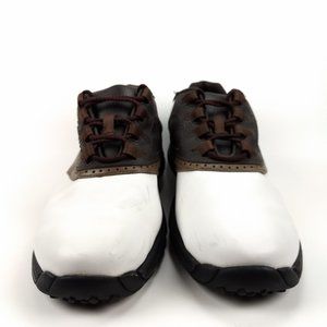 FootJoy greenjoys white/brown leather men's golf